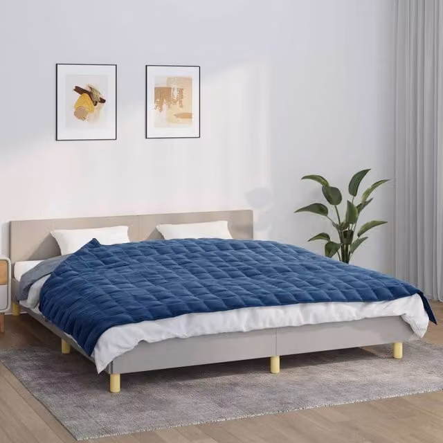 Berkfield Home Blue Weighted Blanket, W: 155 cm, D: 220 cm, 11 kg – 1