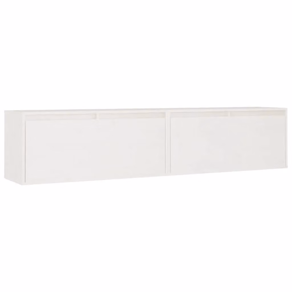 Berkfield Home White Solid Wood Pine Wall Cabinets, 2 Pieces, W/D/H: 80 x 30 x 35 cm – 2