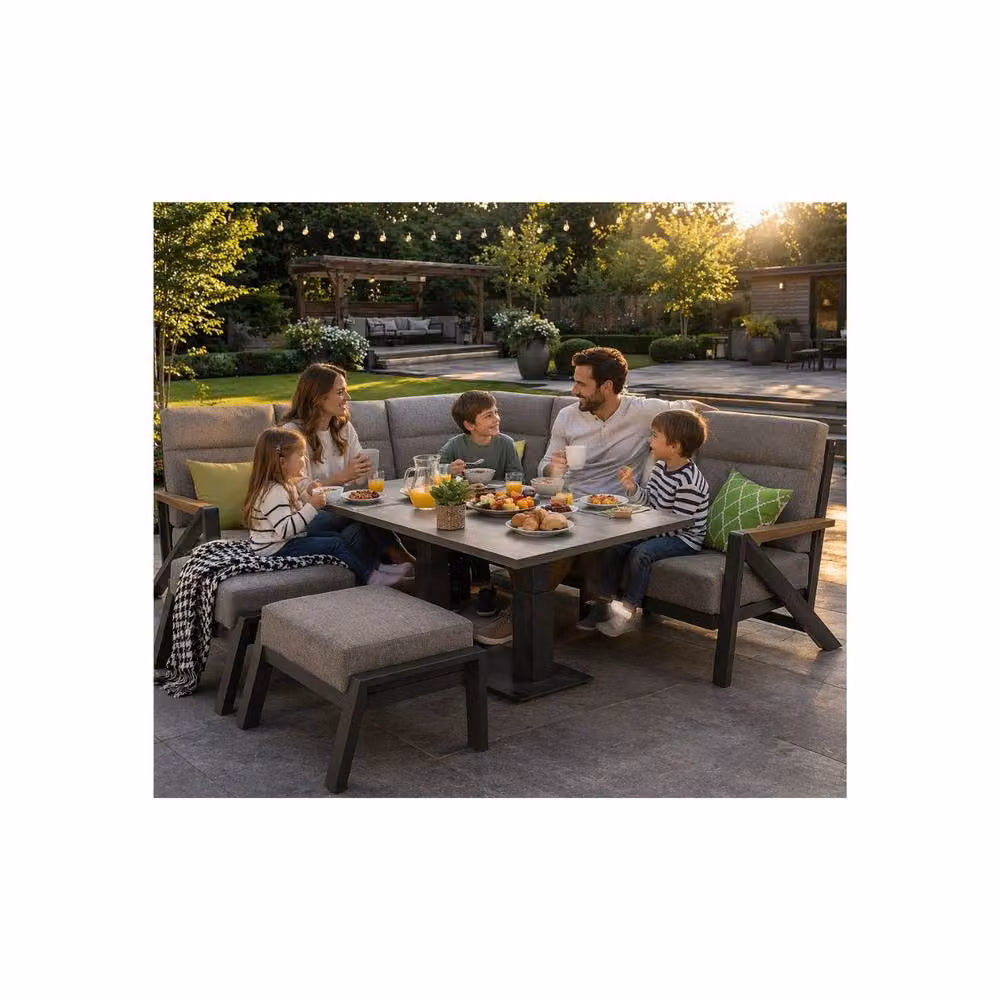 Glendale Garden & Leisure Ltd Darwin 7 Seater Corner Sofa Set in Grey – 2