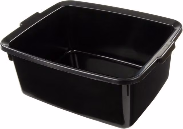 Addis Plastic Butler Large Rectangular Washing Up Bowl, Black, 12.5 Litre