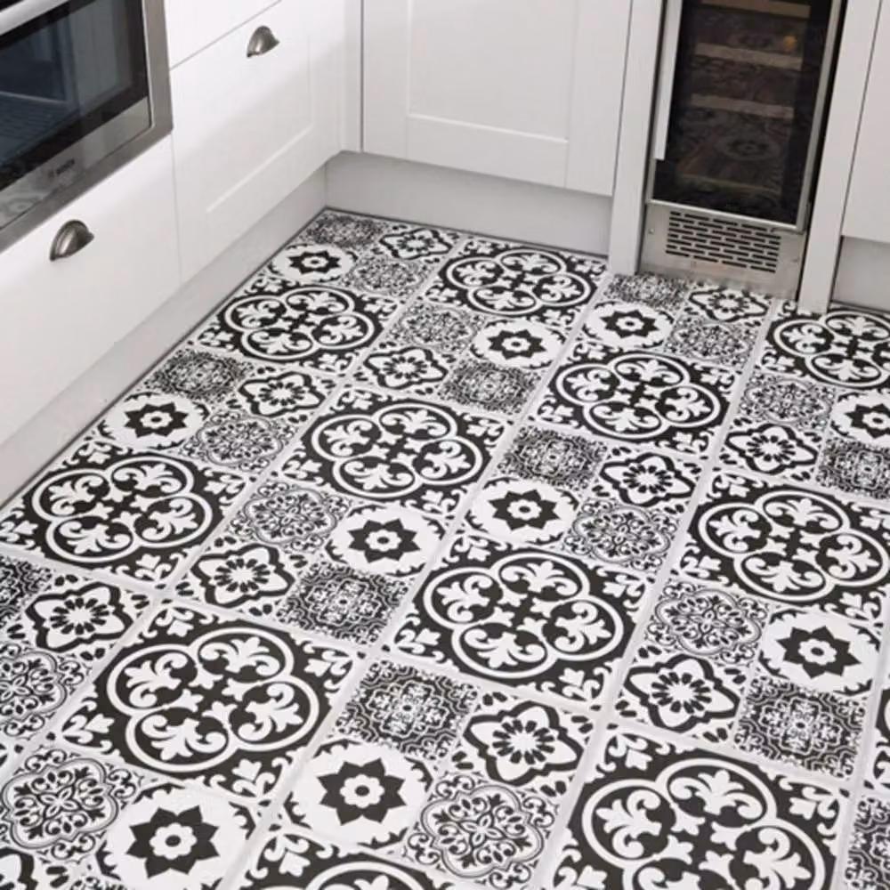 FloorPops Valencia Charcoal Self Adhesive Vinyl Floor Tiles, Black, Pack of 6 (1.12sqm), W: 30.5 cm x D: 60.96 cm – 5