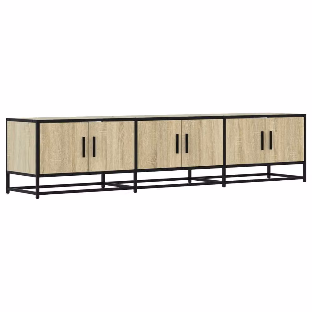 Berkfield Home TV Cabinet in Sonoma Oak and Beige, W/D/H: 180 x 35 x 41 cm – 2