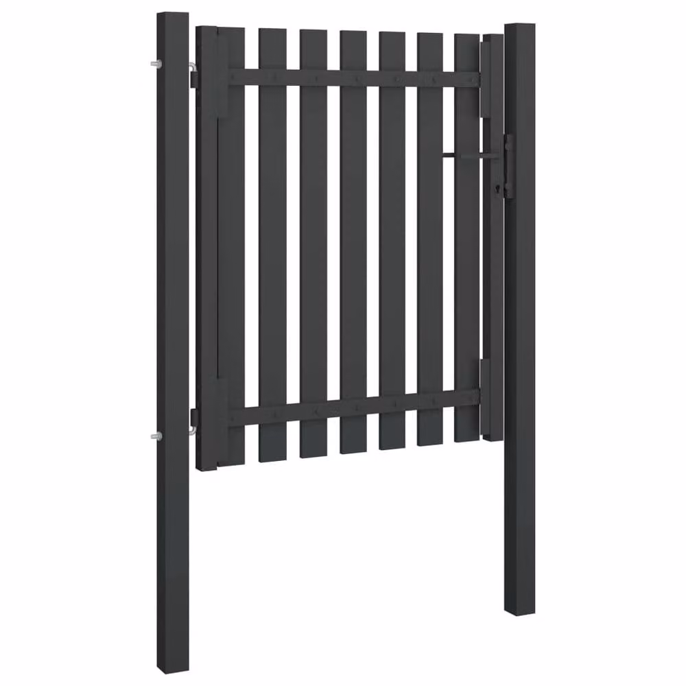 Berkfield Home Anthracite Steel Garden Swing Gate, W: 1.5 m, H: 1.0 m – 2
