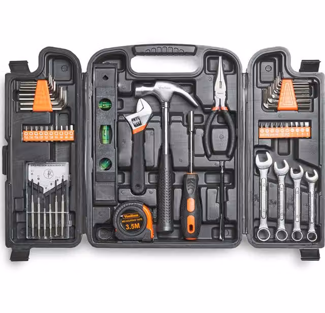 VonHaus 53 Piece Household Tool Kit with Bits, Grey