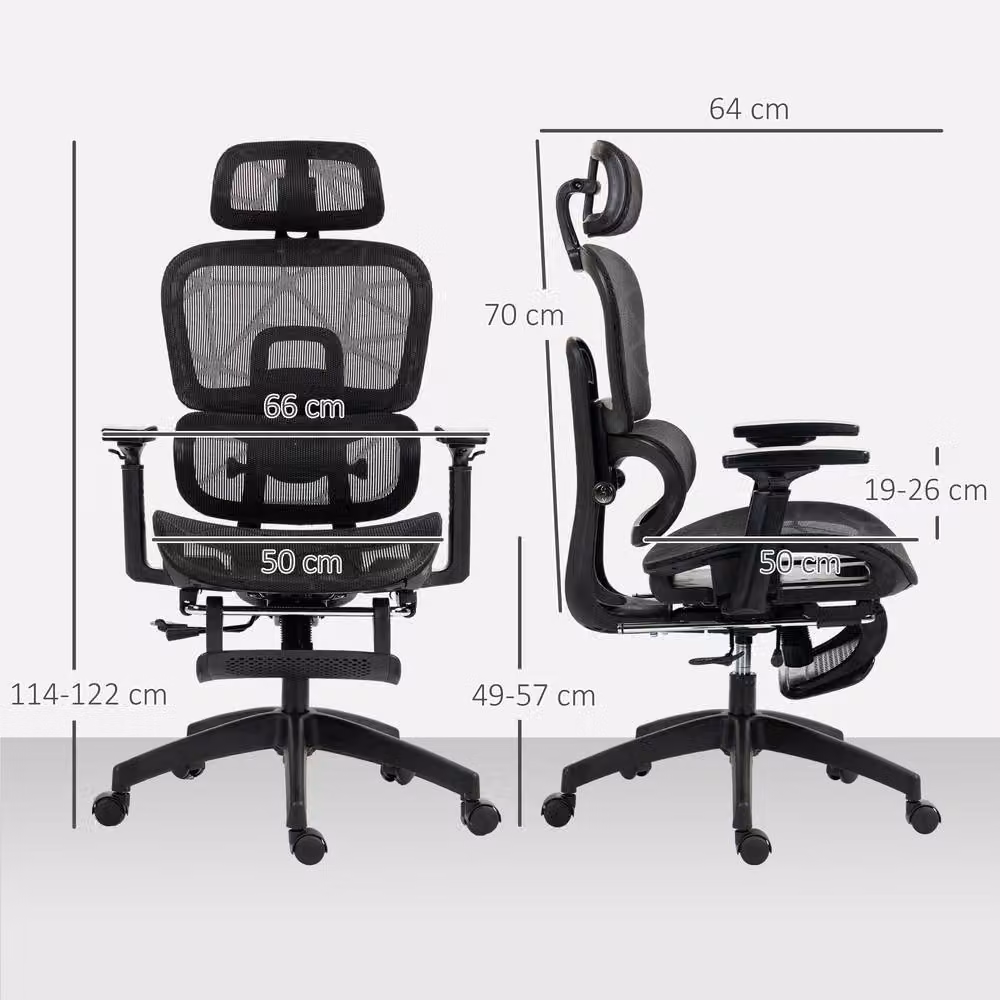 STILVORA Black Fabric Task Chair with Headrest and Armrests – 3
