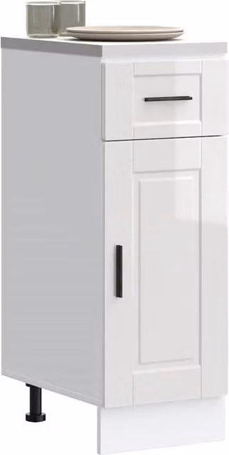 Berkfield Home Porto High Gloss White Engineered Wood Kitchen Base Cabinet