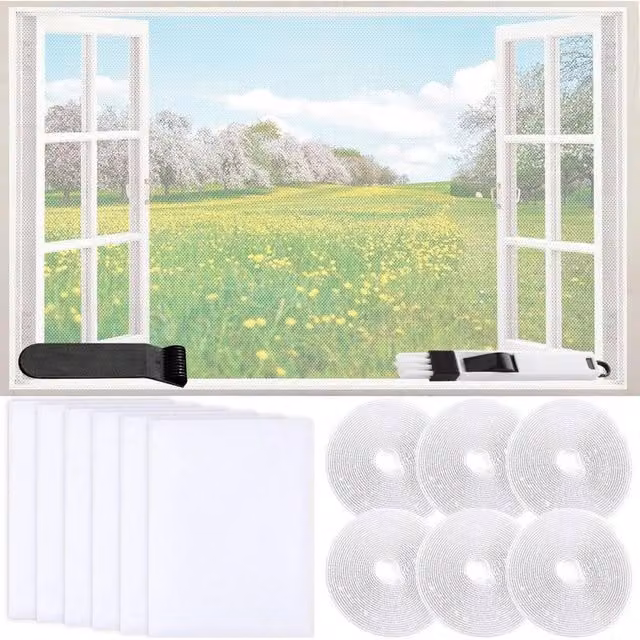 Kelvenix 6 Pack White Polyester Window Fly Screen and Insect Net