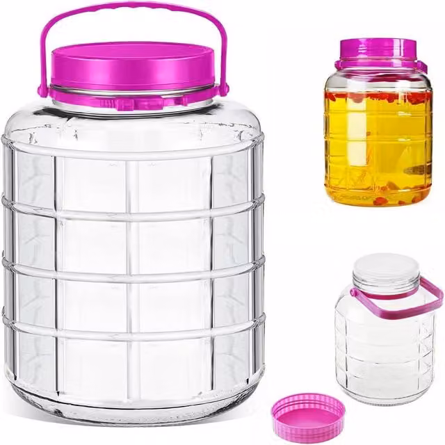 ATEK Transparent Glass Food Storage Canister with Airtight Lid, 10 l – 1