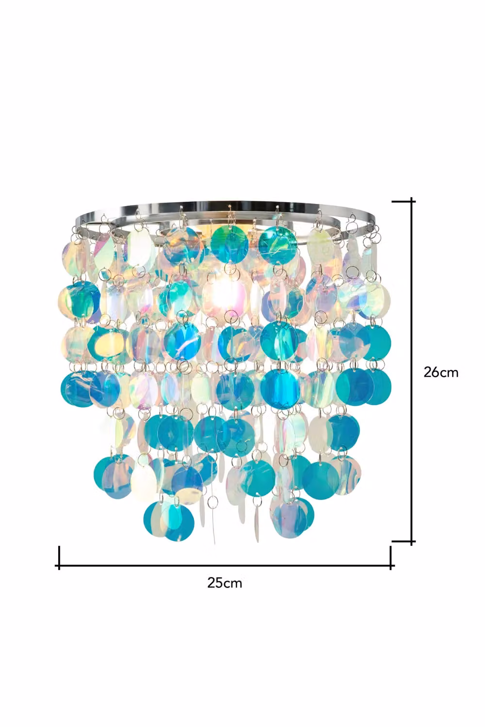 BHS Lighting Glow Iridescent Easy Fit Cylinder Light Shade in Silver and Multicolour – 2