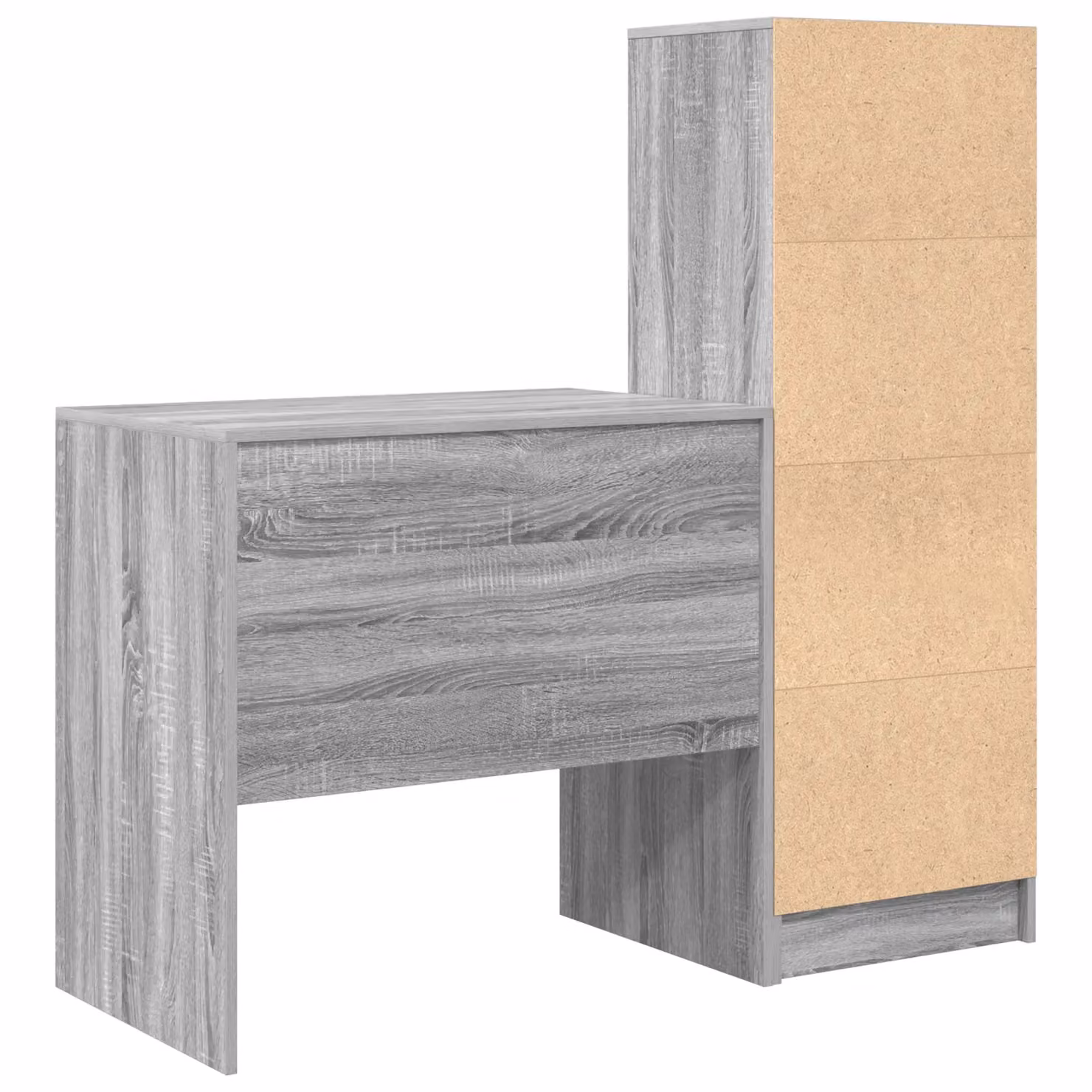 Berkfield Modern Writing Desk with Storage in Grey Sonoma Matt MDF – 3