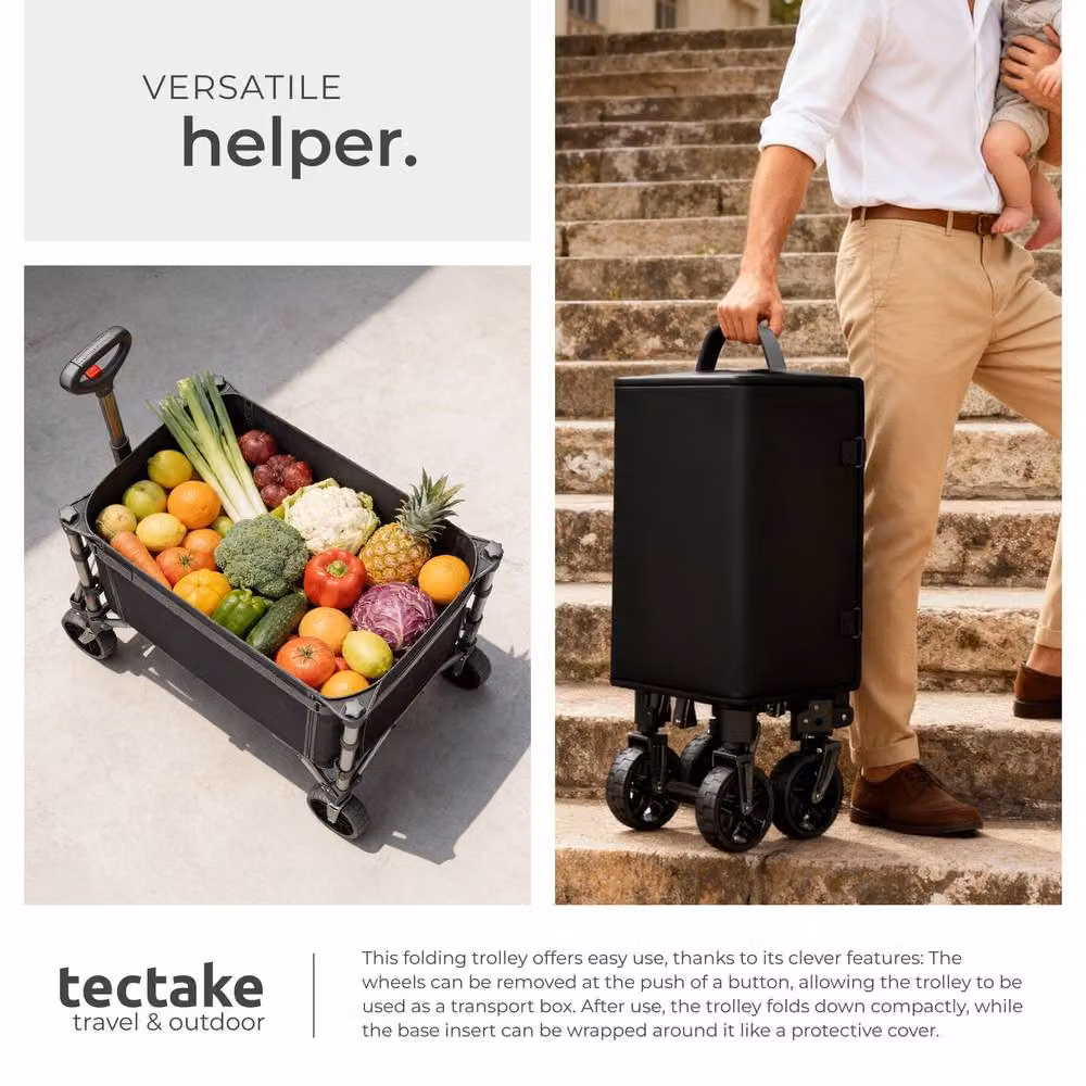 tectake Smartrider Folding Trolley in Black – 8