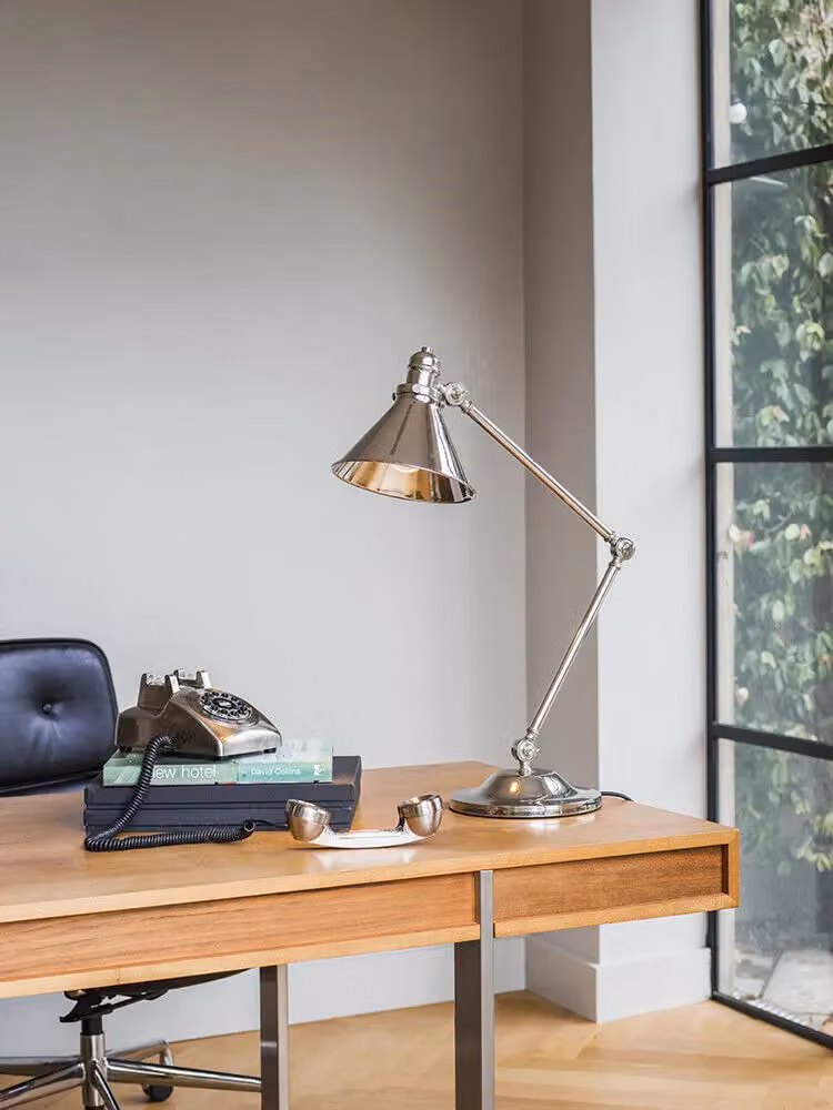 Loops Silver Metal Table Lamp with E27 60W LED Bulb Compatibility – 2