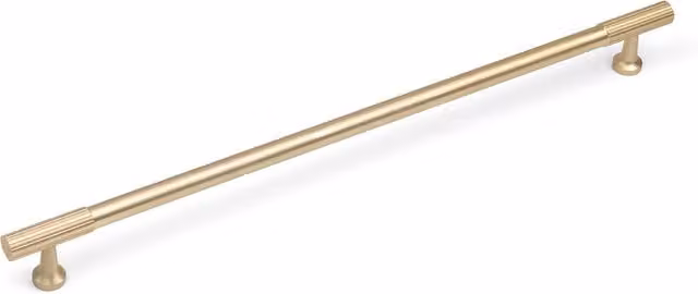 Handle & Home Reeded Detail T-Bar Cabinet Handle in Brushed Brass Gold, Length: 360 mm
