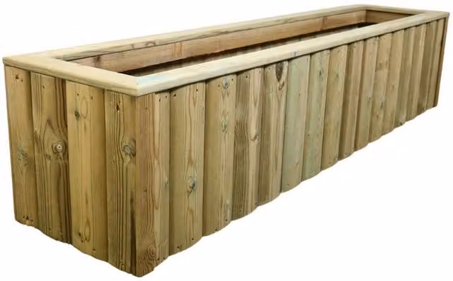 Churnet Valley Garden Furniture Ltd Log Lap Wooden Planter Trough in Light Brown, W: 150 cm, D: 40 cm, H: 40 cm