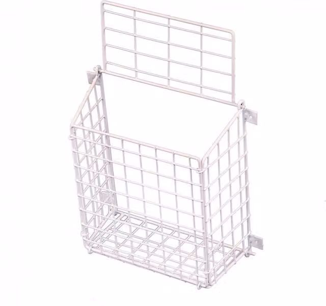 Oypla White Metal and Plastic Letterbox Door Post Mail Catcher Basket