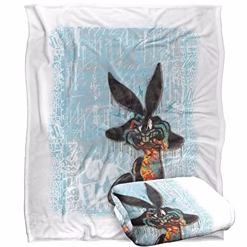 LOGOVISION Looney Tunes Super Soft Fleece Throw Blanket, Multicolour and White, W/D/H: 152 x 127 cm