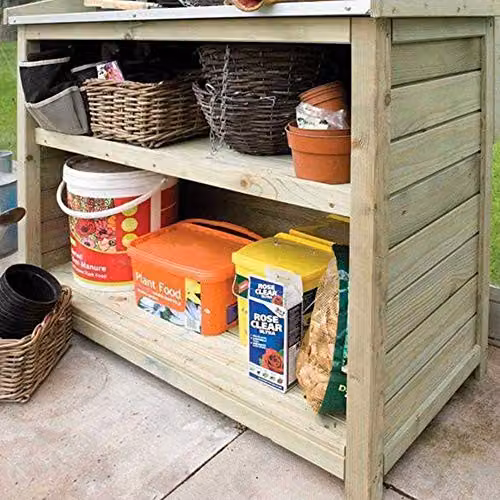 Rowlinson Premier Potting Station in Brown, W/D/H: 103 x 53 x 162 cm – 5