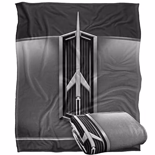 LOGOVISION General Motors Oldsmobile 1964 Hood Emblem Retro Fleece Throw Blanket, White, W: 152 cm, D: 127 cm
