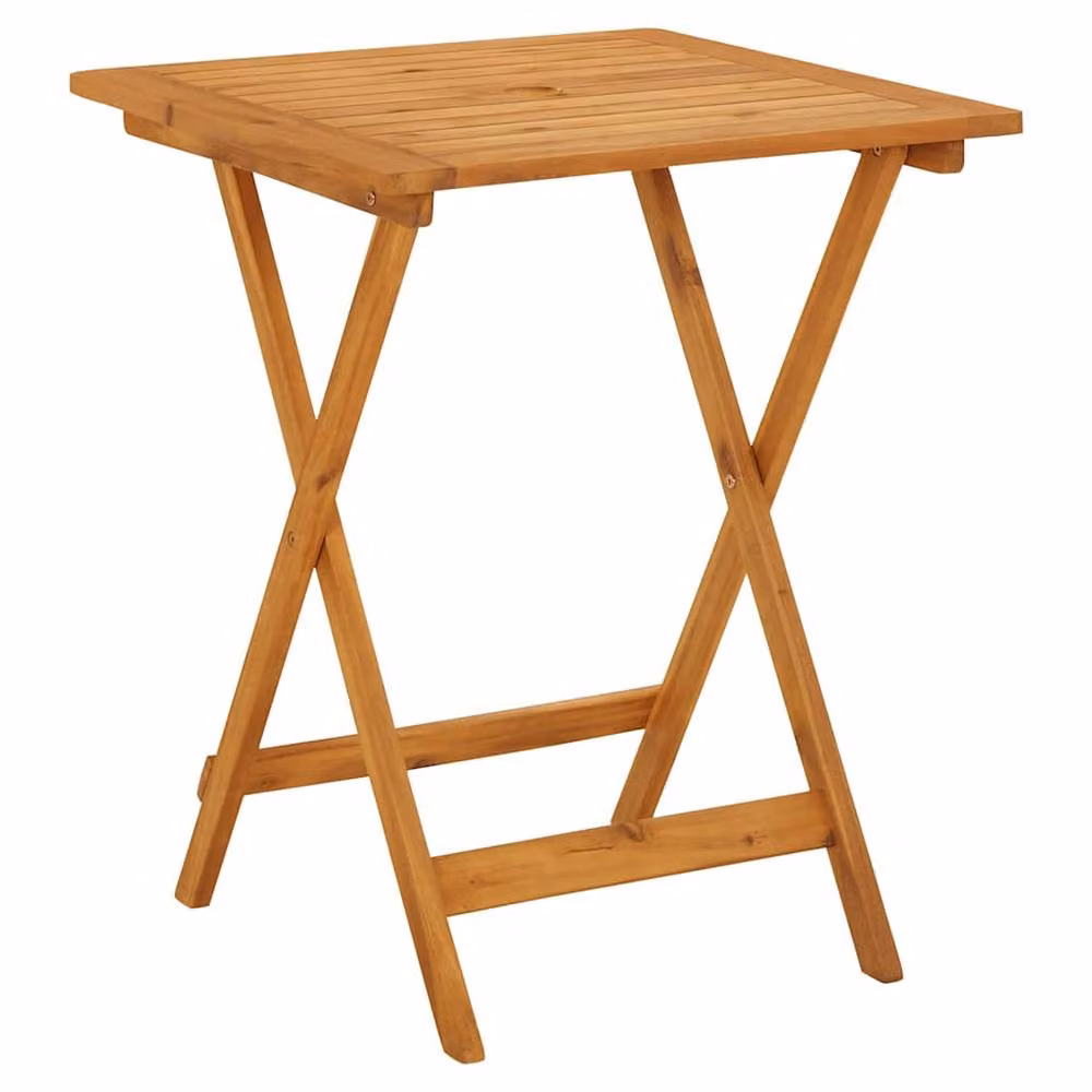 Berkfield Home Durable Folding Garden Table in Brown Solid Acacia Wood W/D/H: 60 x 60 x 75 cm – 2