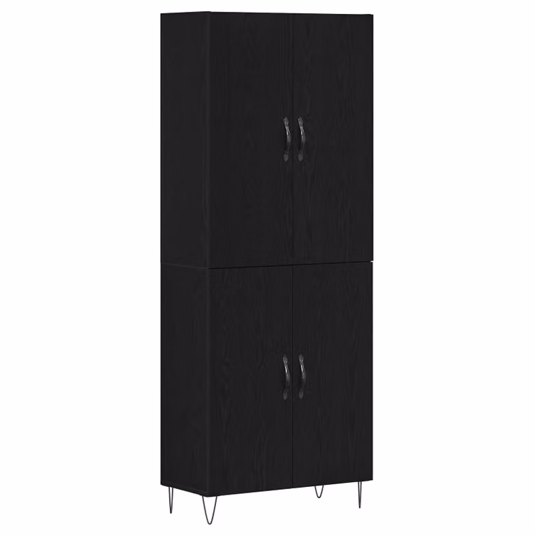 Berkfield Home Black Oak Highboard W/D/H: 69.5 x 34 x 180 cm