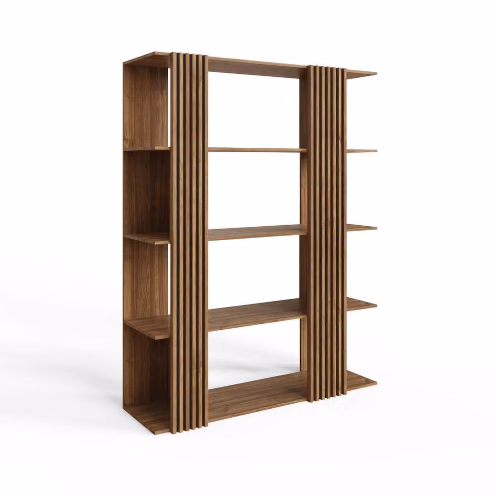 GFW Rowan Wide Wall Mounted Shelving Unit in Light Oak, H: 183.0 cm x W: 140.0 cm – 2