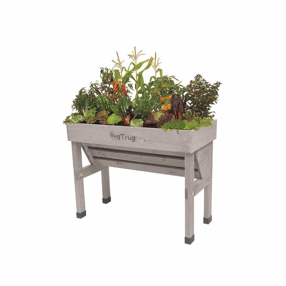 VegTrug Wallhugger Small Grey Wooden Raised Bed Planter – 3