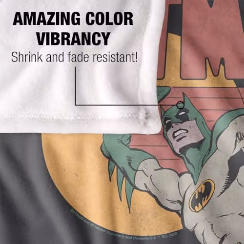 LOGOVISION Batman 70s Retro Silky Touch Super Soft Fleece Throw Blanket, Multicolour, W: 152.4 cm x L: 127.0 cm – 3