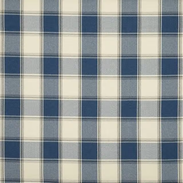Terrys Alderney Fire Retardant Upholstery Fabric in Blue and Beige Denim