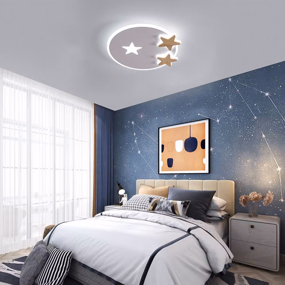 Goeco Modern LED Star Ceiling Light in White, Dimmable with Remote Control, Diameter: 42.5 cm – 2