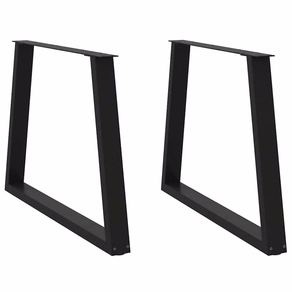 Berkfield Home Modern V-Shape Dining Table Legs, 2 Pieces, Black Steel, H: 72-73.3 cm x W: 90 cm – 2