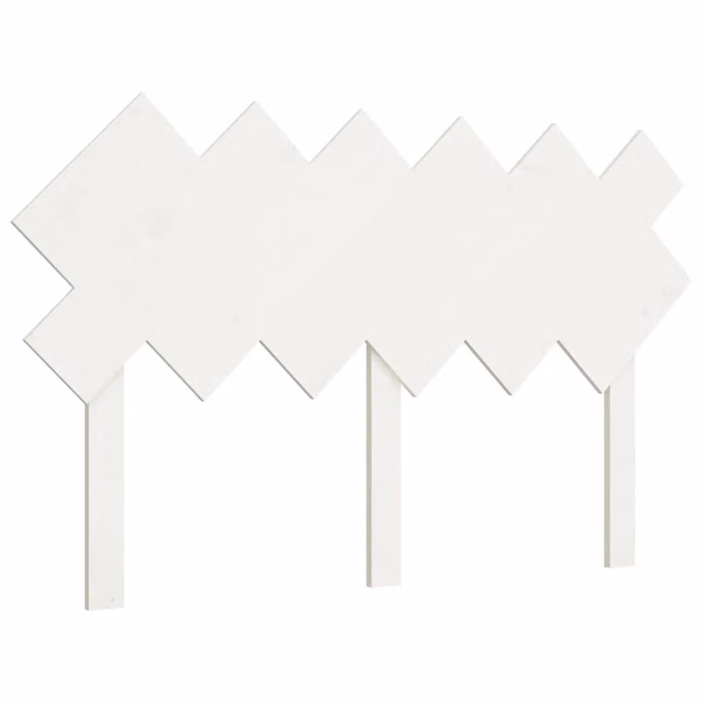 Berkfield Home White Rustic Solid Wood Pine Bed Headboard W: 132 cm, D: 3 cm, H: 81 cm – 2