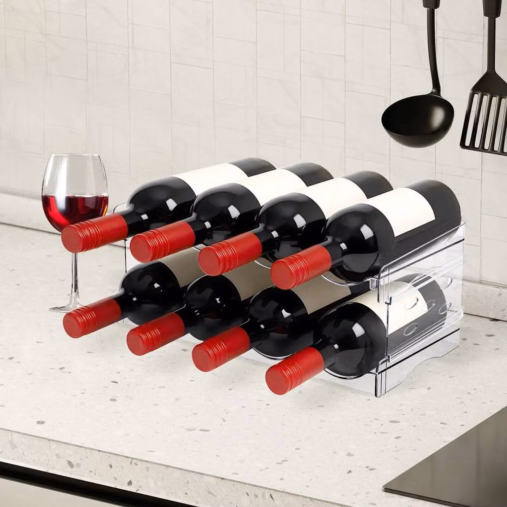 EONLION Stackable 2 Tier Transparent Acrylic Bottle Holder – 3