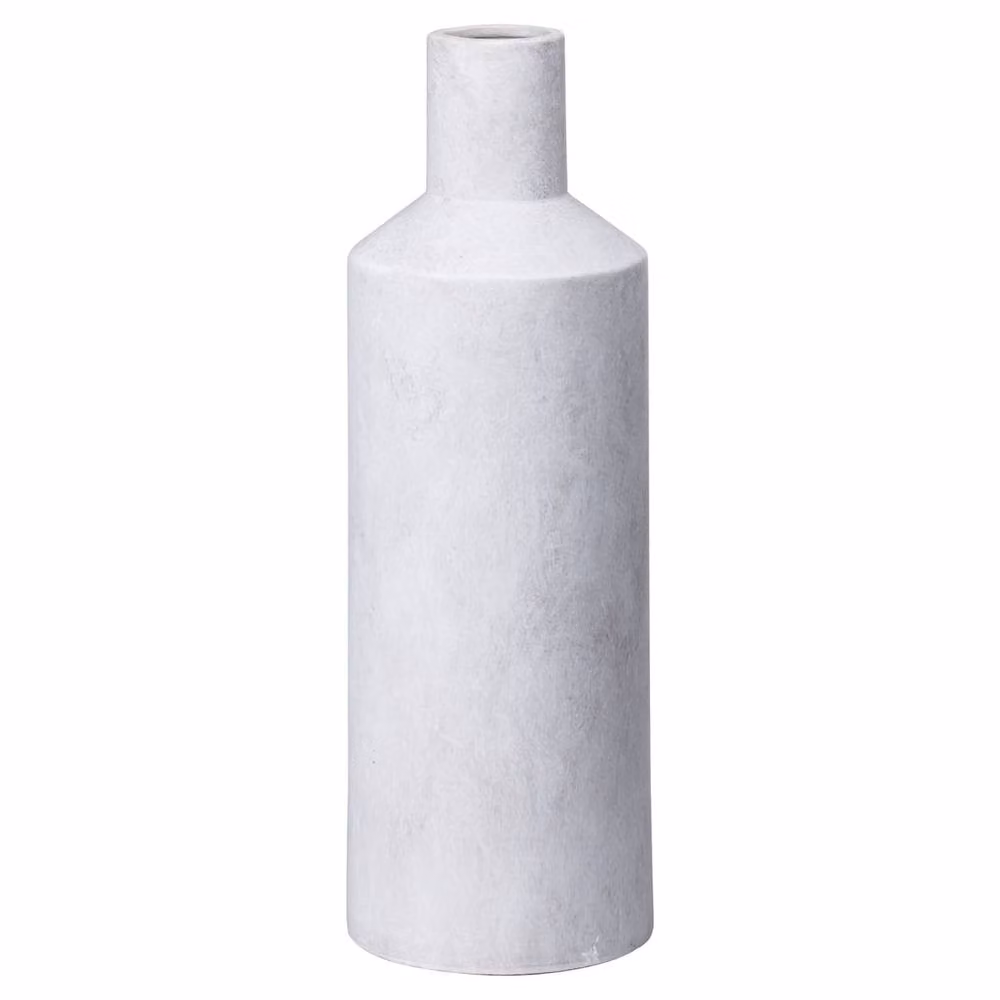 Wyld Haus Terra White Large Stoneware Textured Bottle Vase, H 42 cm x W 14 cm x D 14 cm – 2