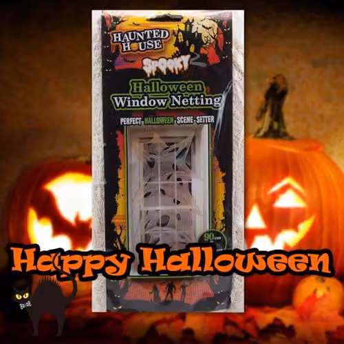 VFM e-Store White Halloween Window Netting Decoration, W: 90 cm, H: 365 cm – 7