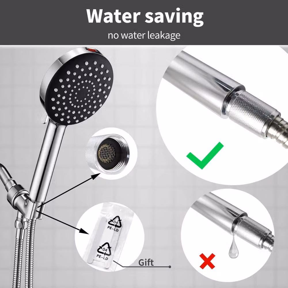 Resmo Silver High Pressure Handheld Shower Head with Filter and 6+1 Jet Modes – 2
