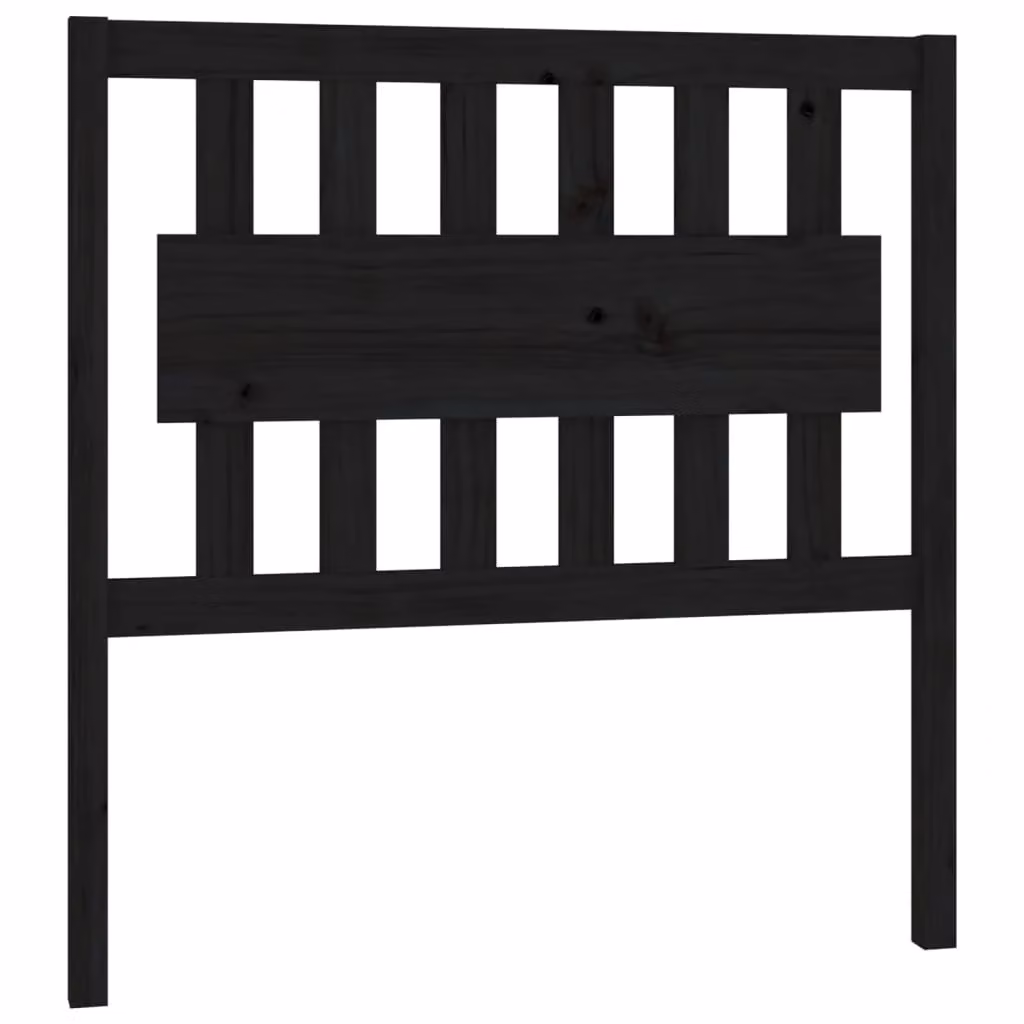 Berkfield Home Rustic Black Solid Pine Wood Bed Headboard W/D/H: 95.5 x 4 x 100 cm – 2