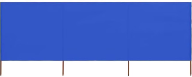 Berkfield Home 3-Panel Fabric Wind Screen, Azure Blue, W: 400 cm, H: 80 cm – 1