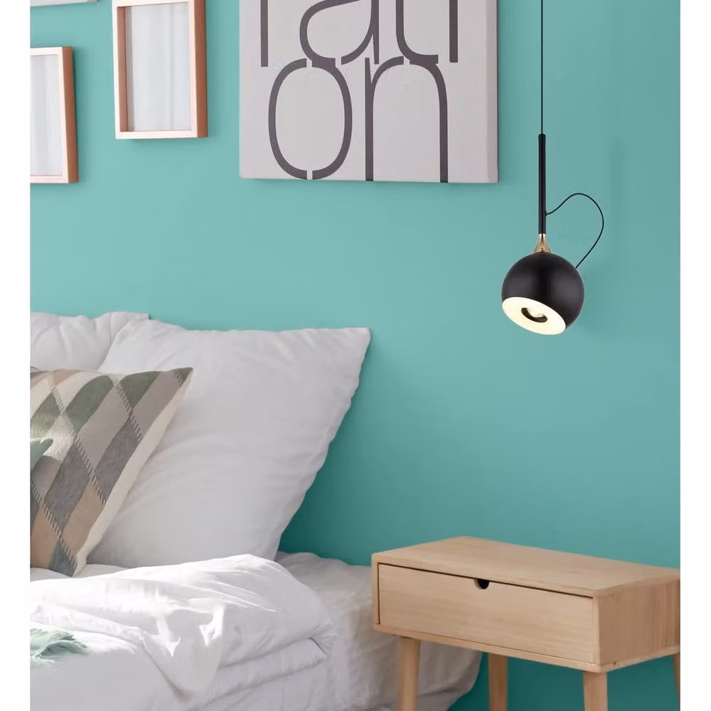 Netlighting Donovan Slim LED Pendant Ceiling Light in Black with Warm White 3000K – 2