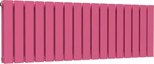 Lux Heat Double Flat Horizontal Steel Radiator in Barbie Pink, W: 119 cm, H: 40 cm