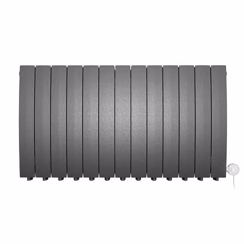 Terma Bergamo E Electric Radiator with Wifi and App Control, Graphite Grey, W: 104.0 cm, H: 59.0 cm – 2