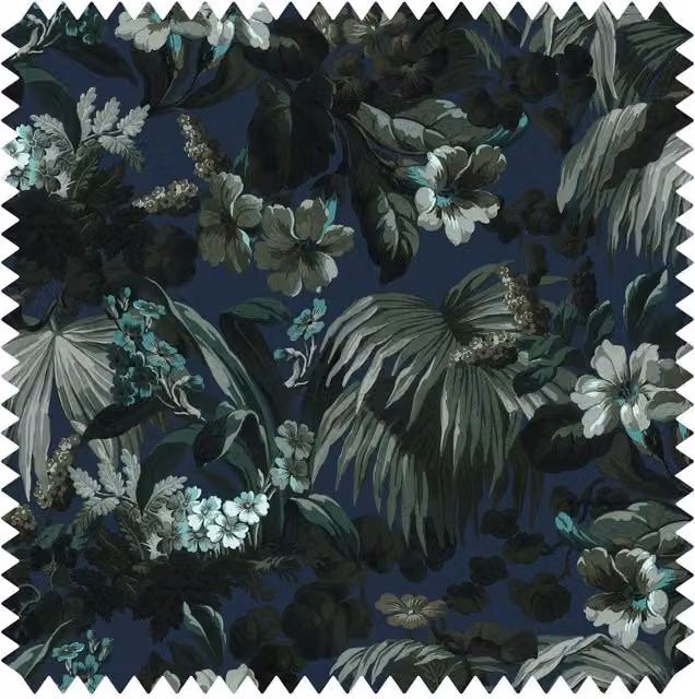House of Hackney Limerence Cotton Linen in Blue and Green