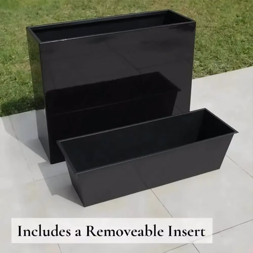Access Garden Products Galvanised Steel Trough Planter, Black, W: 25 cm, L: 90 cm, H: 60 cm – 4
