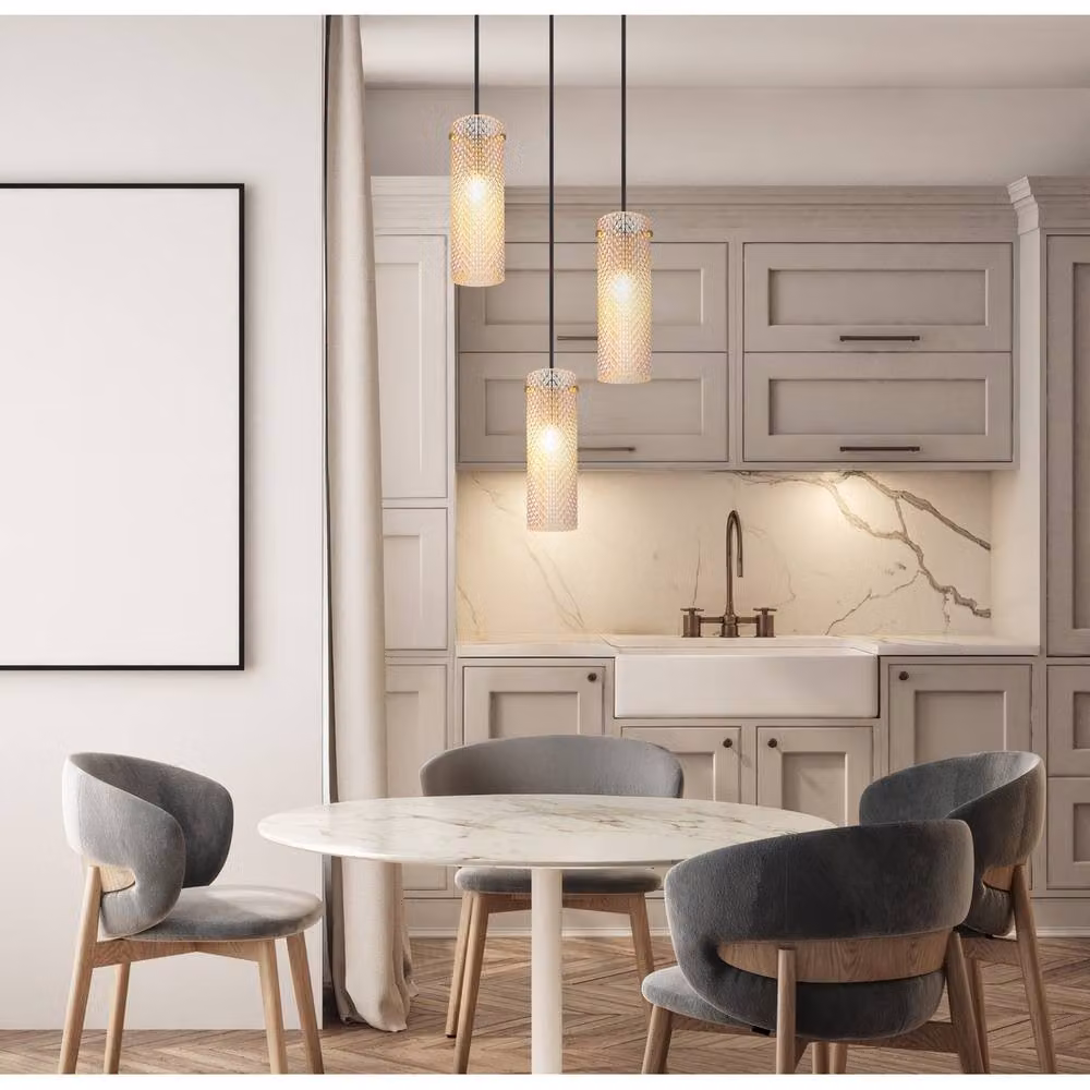 Netlighting Karolo Cluster Pendant Ceiling Light with Gold and Amber Glass Shades, 3x E14, Height Adjustable – 2