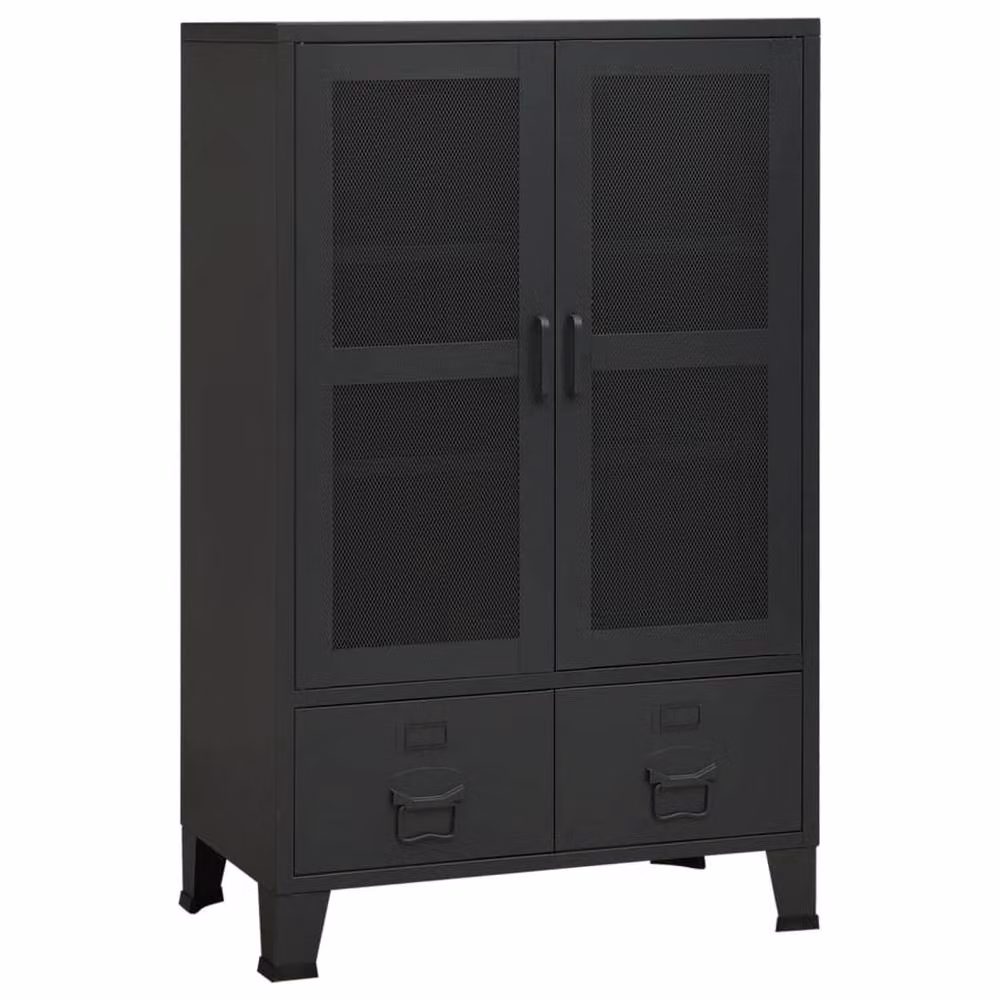 Berkfield Home Industrial Black Matt Metal Storage Chest W/D/H: 115 x 40 x 70 cm – 2
