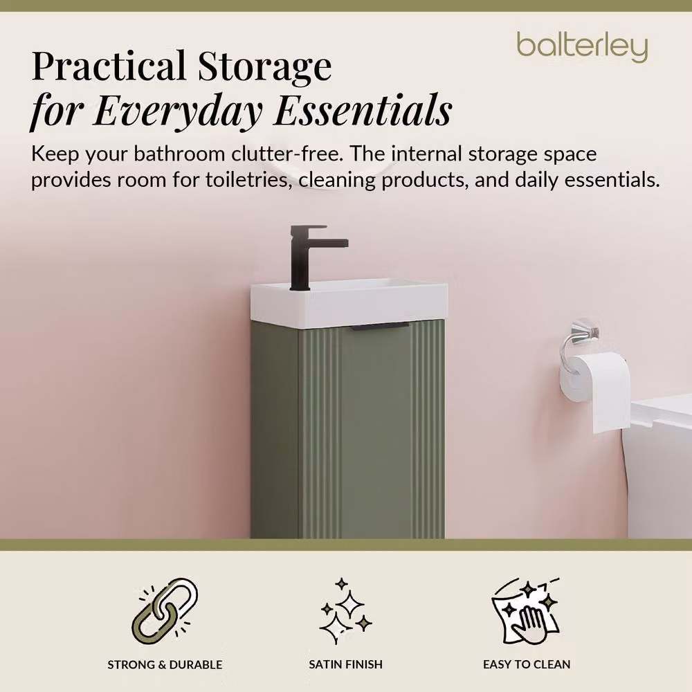 Balterley Green Floor Standing Retro Bathroom Vanity Unit with Black Handle, W/D/H: 40 x 40 x 40 cm – 2