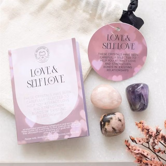Uniqueful Love and Self Love Healing Crystal Stone Set in Pink and Multicolour