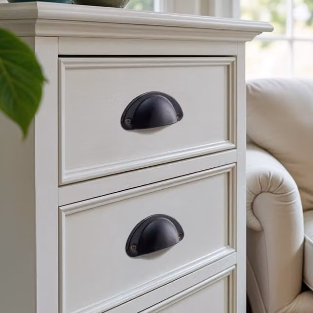 Darphe Vintage Shell Cup Furniture Handles, Pack of 2, Matt Black