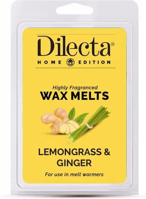 Dilecta Scent Highly Fragranced Lemongrass and Ginger Wax Melts, Yellow
