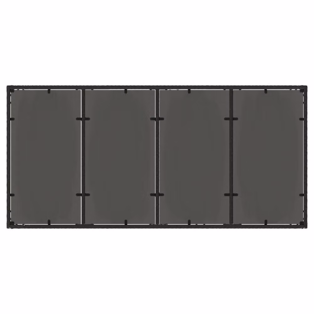 Berkfield Home Rectangular Garden Table with Glass Top in Black, W/D/H: 190 x 90 x 75 cm – 3