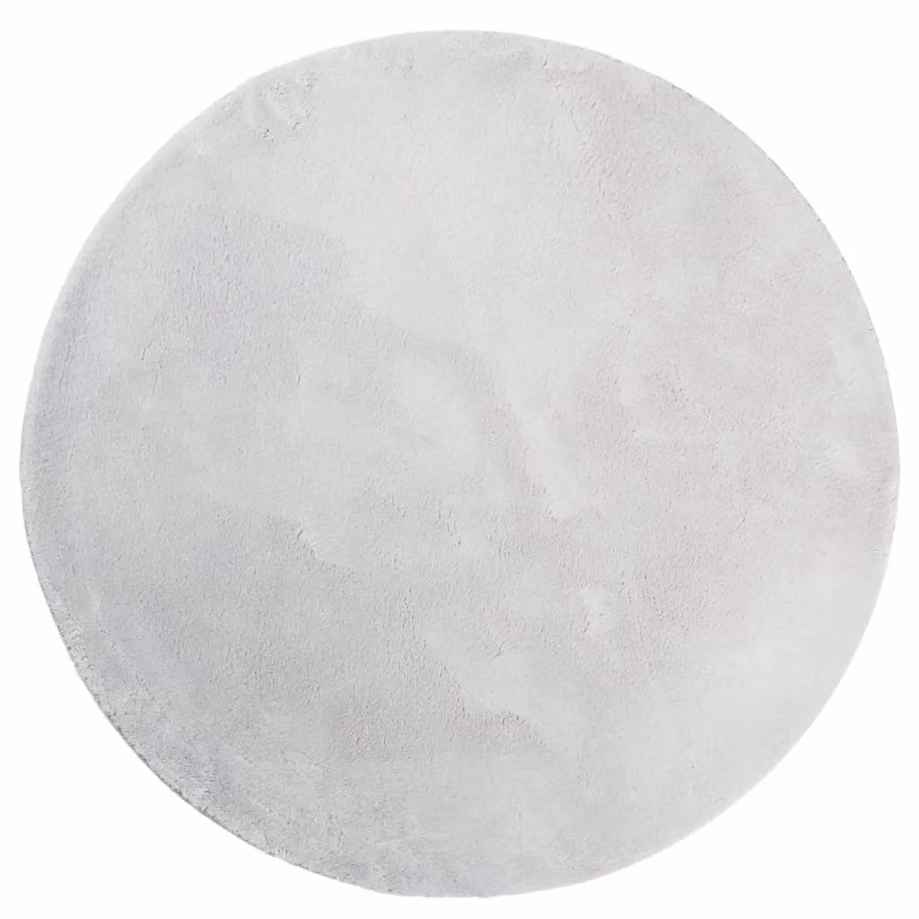 Berkfield Home HUARTE Round Short Pile Washable Grey Rug, Diameter: 100 cm – 1